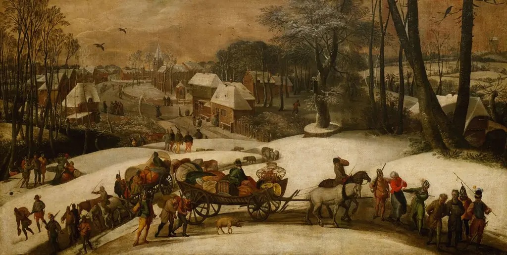 Military expedition in Winter, by Gillis Mostaert