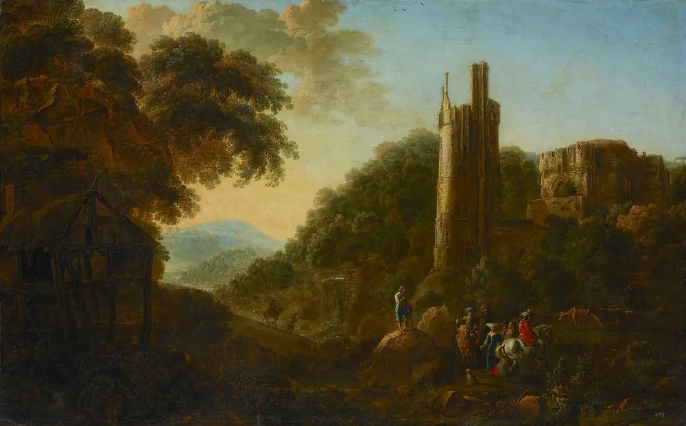 Landscape with mountain and ruins, by Gillis Neyts