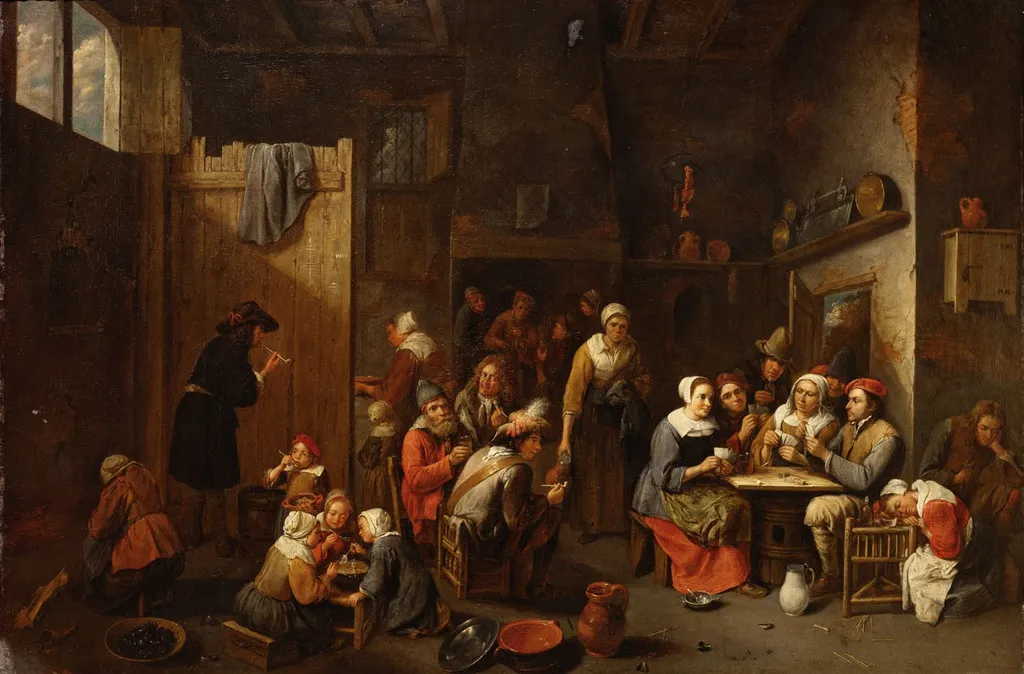 Bauernwirtschaft, by Gillis van Tilborgh, unspecified, 1655