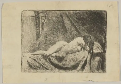 Reclining Female Nude (recto); Architectural Design (verso), by Gioacchino Banfi