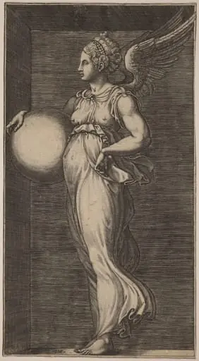 Allegorical Figure Holding a Sphere, by Giorgio Ghisi