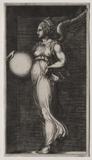 Allegorical Figure Holding a Sphere, by Giorgio Ghisi