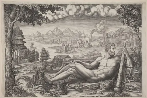 Hercules Resting from His Labors, by Giorgio Ghisi