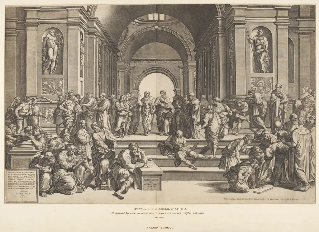 St. Paul in the School of Athens, by Giorgio Ghisi, 1535