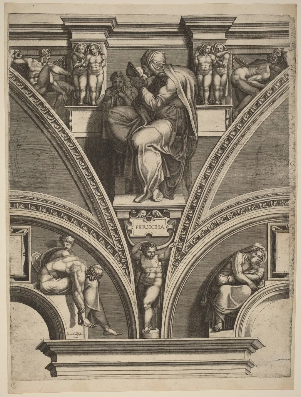 The Persian Sibyl, by Giorgio Ghisi, ink, 1574