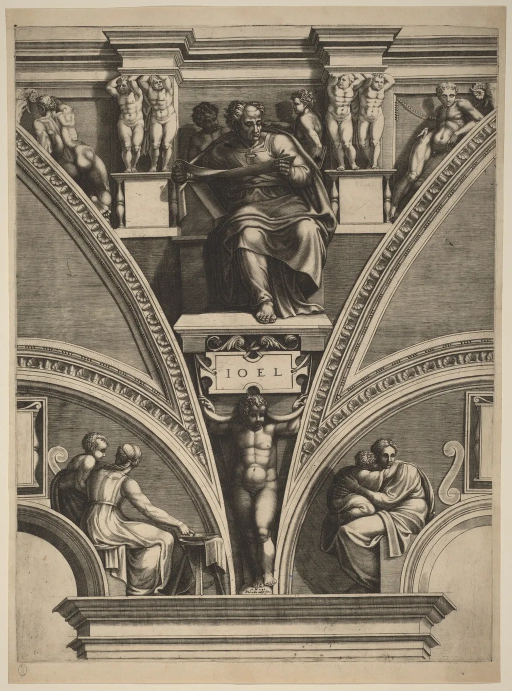 The Prophet Joel, by Giorgio Ghisi, ink, 1574