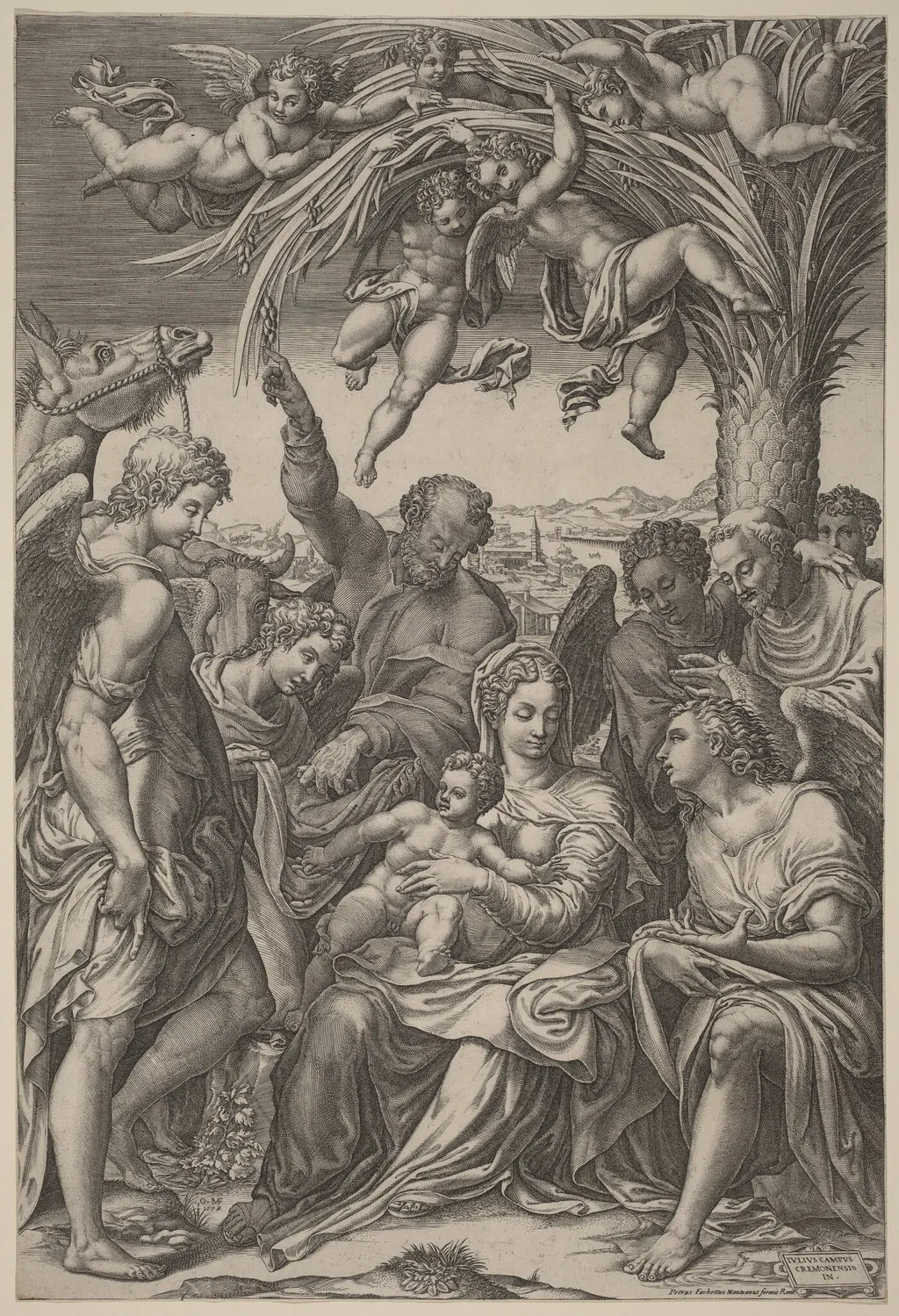 The Rest on the Flight into Egypt, by Giorgio Ghisi, ink, 1578