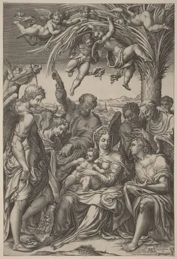 The Rest on the Flight into Egypt, by Giorgio Ghisi