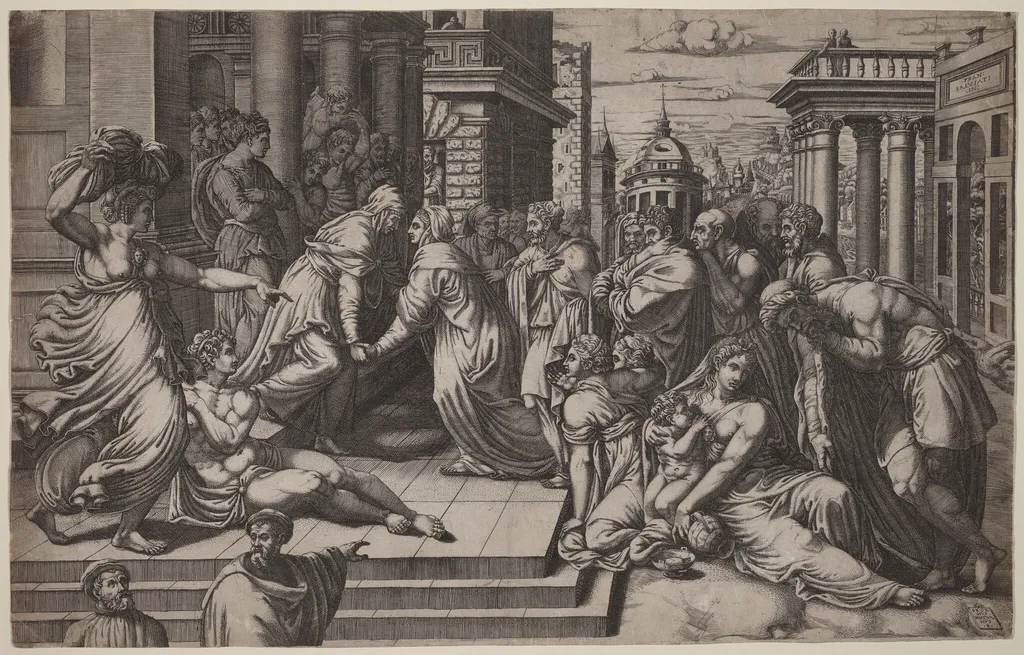 The Visitation, by Giorgio Ghisi, ink, 1544