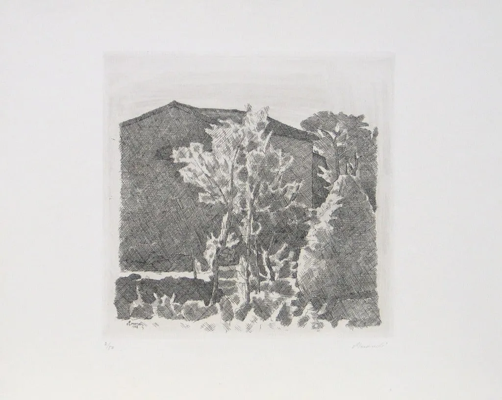 Untitled, by Giorgio Morandi, ink, 1944