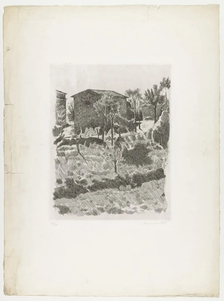 Untitled, by Giorgio Morandi, ink, 1927