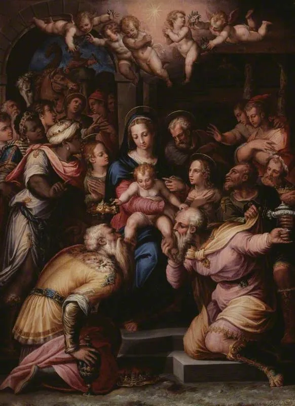 The Adoration of the Magi, by Giorgio Vasari, oil, 1566