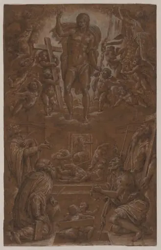 The Risen Christ Adored by Saints and Angels, by Giorgio Vasari