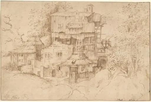 A Complex of Rustic Houses Built Over Ruins, by Giorgione