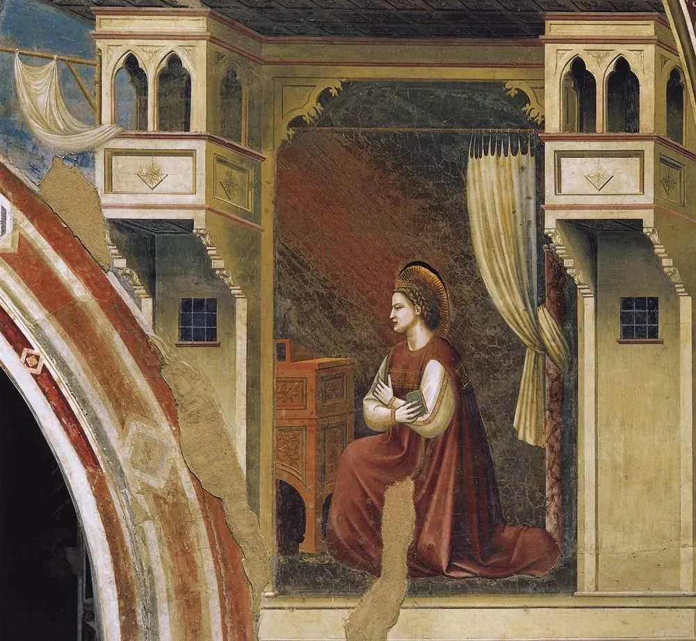 The Virgin of the Annunciation, by Giotto, fresco, 1306