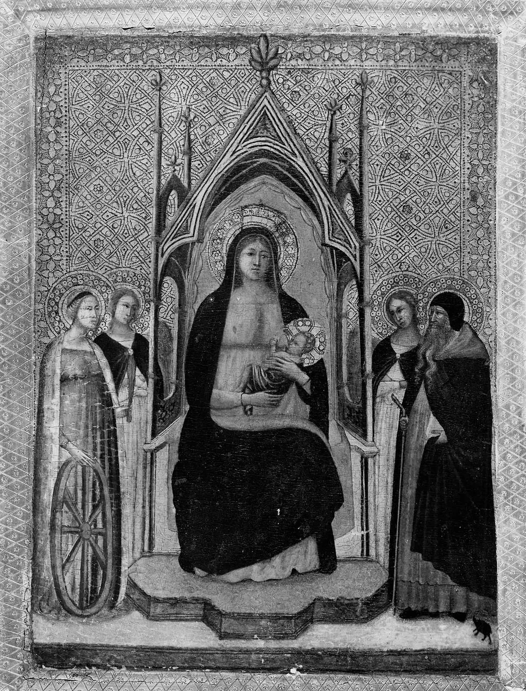 Virgin and Child Enthroned with Four Saints, by Giotto, unspecified, 1322