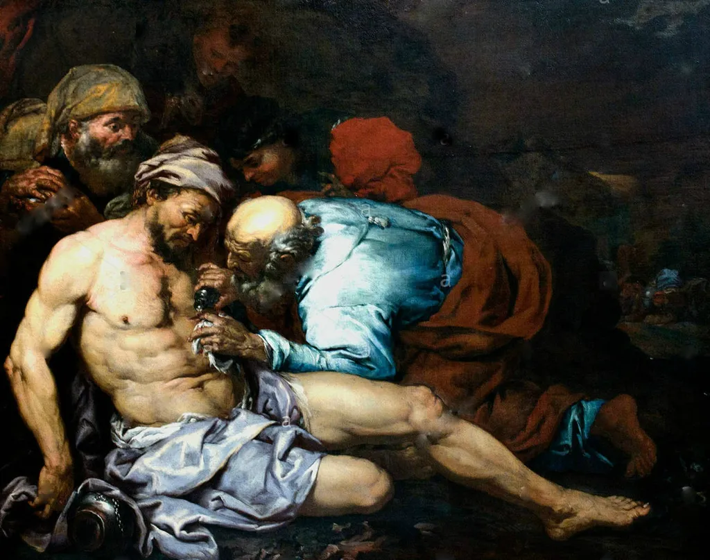 The Good Samaritan, by Giovan Battista Langetti, oil, 1667