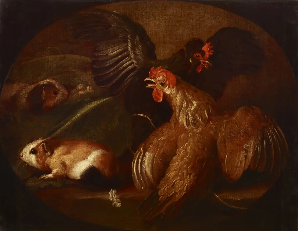 Hens and Guinea Pigs, by Giovanni Agostino Cassana
