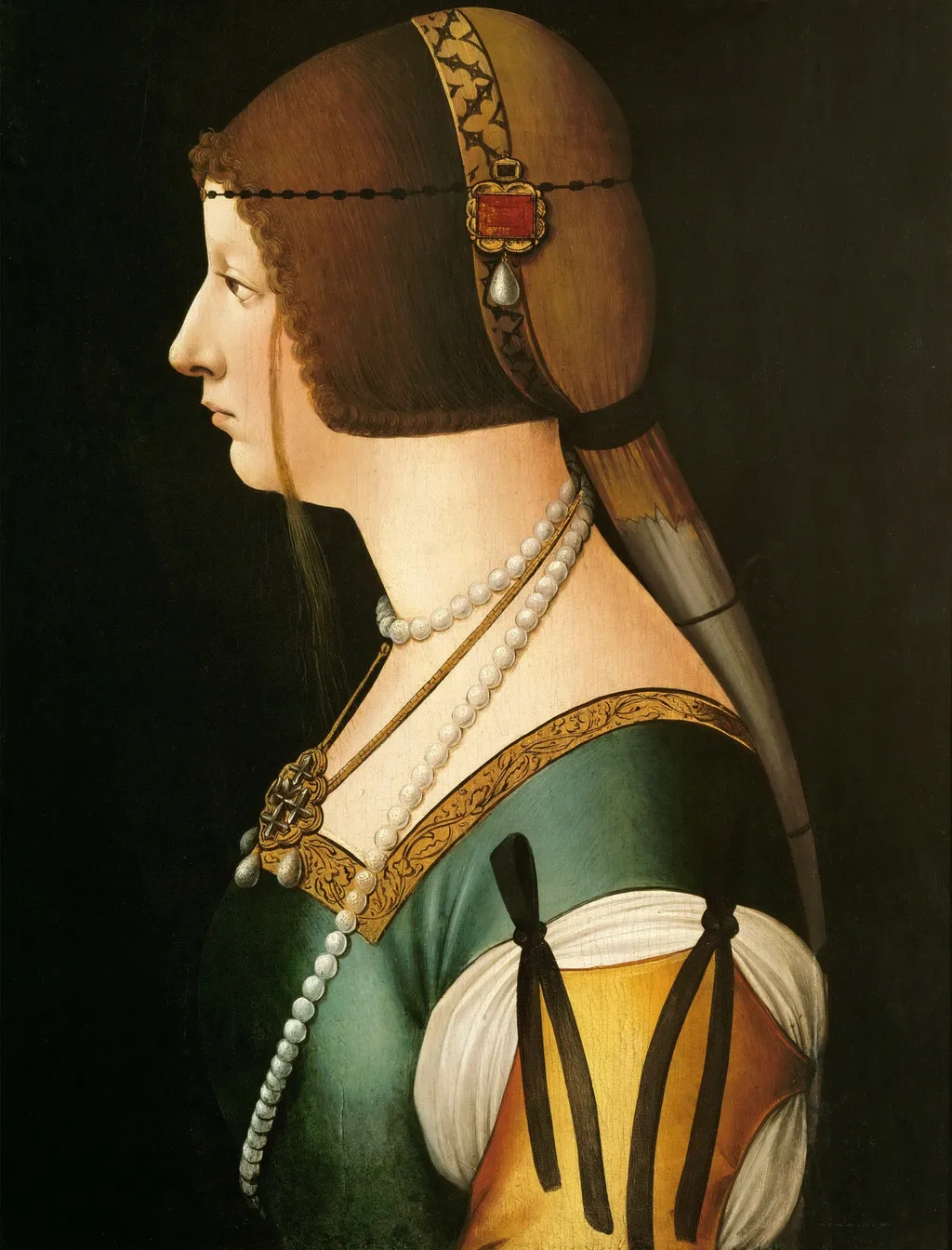 Bianca Maria Sforza, by Giovanni Ambrogio de Predis, unspecified, 1497