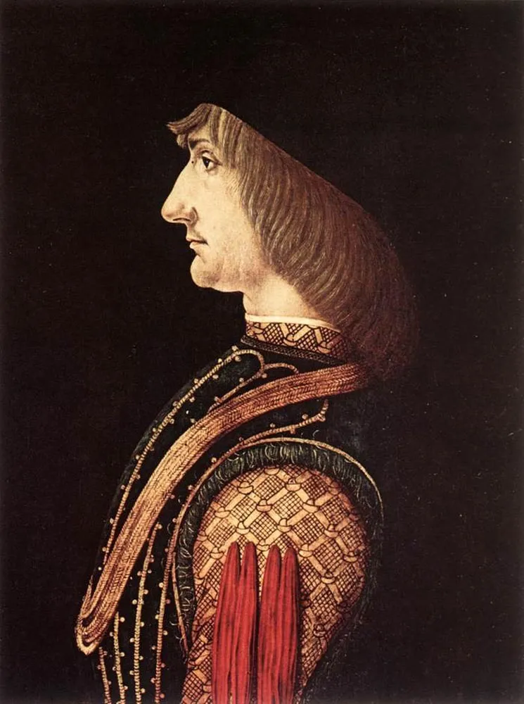 Portrait of a man, by Giovanni Ambrogio de Predis, oil, 1496