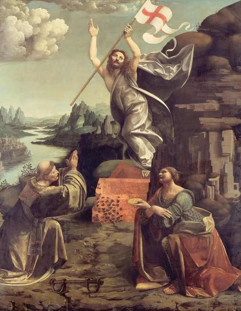 The Resurrection of Christ with SS. Leonard of Noblac and Lucia, by Giovanni Antonio Boltraffio