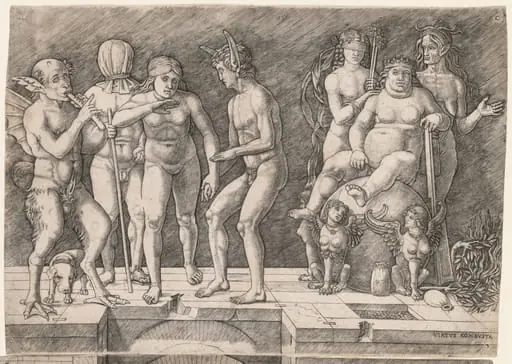 Allegory of the Fall of Ignorant Humanity: Virtus Combusta, by Giovanni Antonio da Brescia