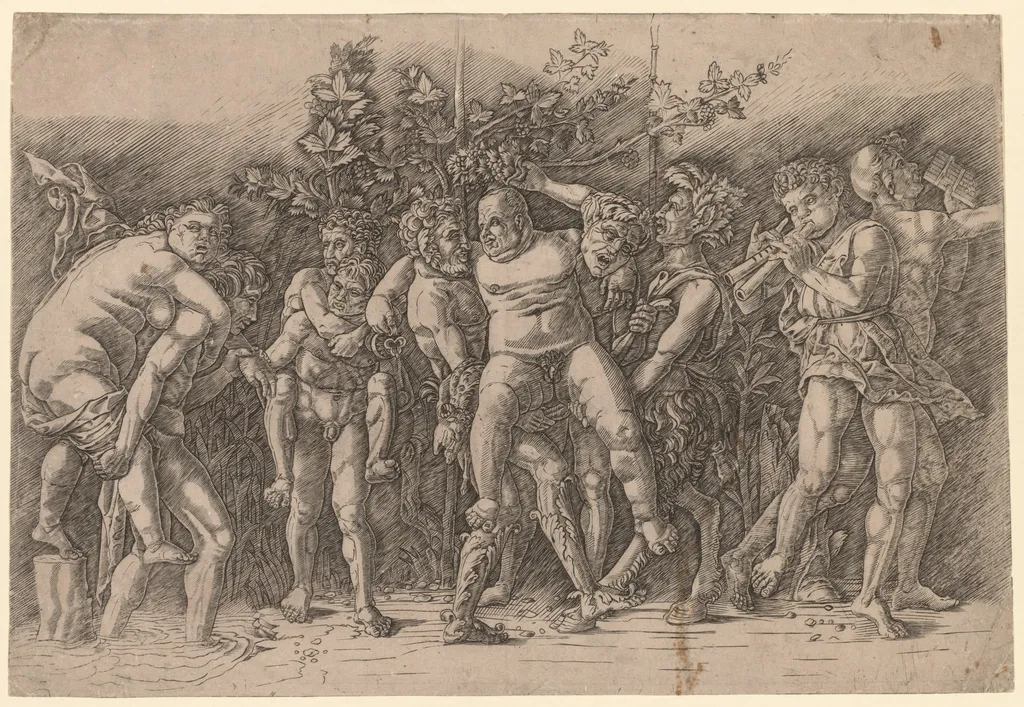 Bacchanal with Silenus, by Giovanni Antonio da Brescia, 1490
