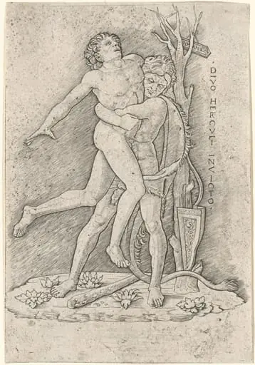 Hercules and Antaeus, by Giovanni Antonio da Brescia