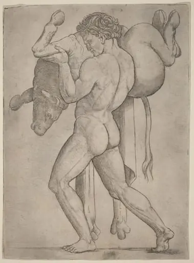 Hercules and the Cretan Bull, by Giovanni Antonio da Brescia