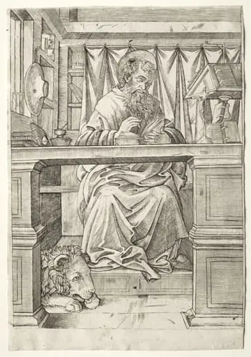 St. Jerome in His Study, by Giovanni Antonio da Brescia