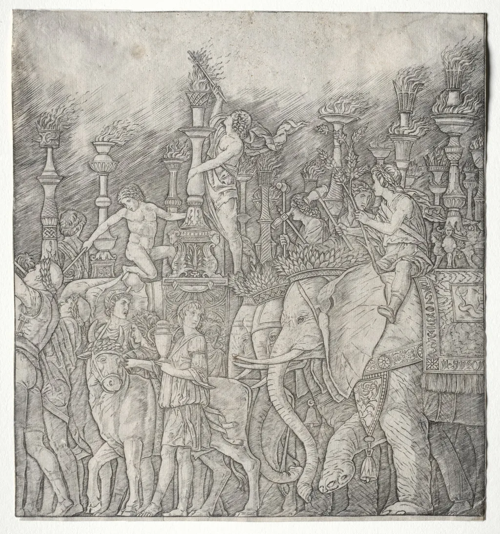 The Triumphs of Caesar: The Elephants, by Giovanni Antonio da Brescia, 1490