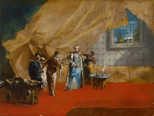 Interior: A Sultana taking Coffee in the Harem, by Giovanni Antonio Guardi