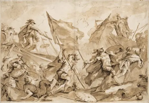 Jacopo Marcello Directing the Assault of Gallipoli, by Giovanni Antonio Guardi