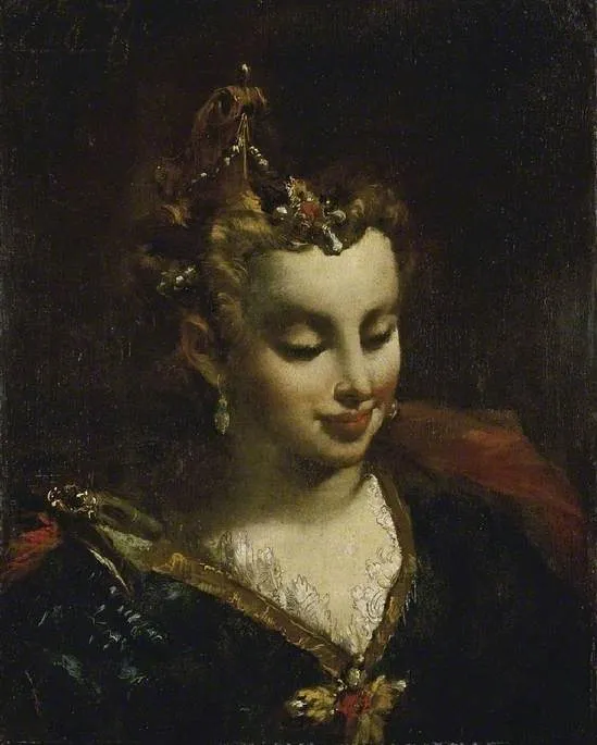 Pharoah's Daughter, after Palma il Giovane, by Giovanni Antonio Guardi, oil, 1739