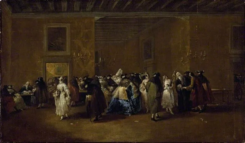 The Sala grande of the Ridotto, Palazzo Dandolo, S. Moisè, by Giovanni Antonio Guardi, oil, 1757