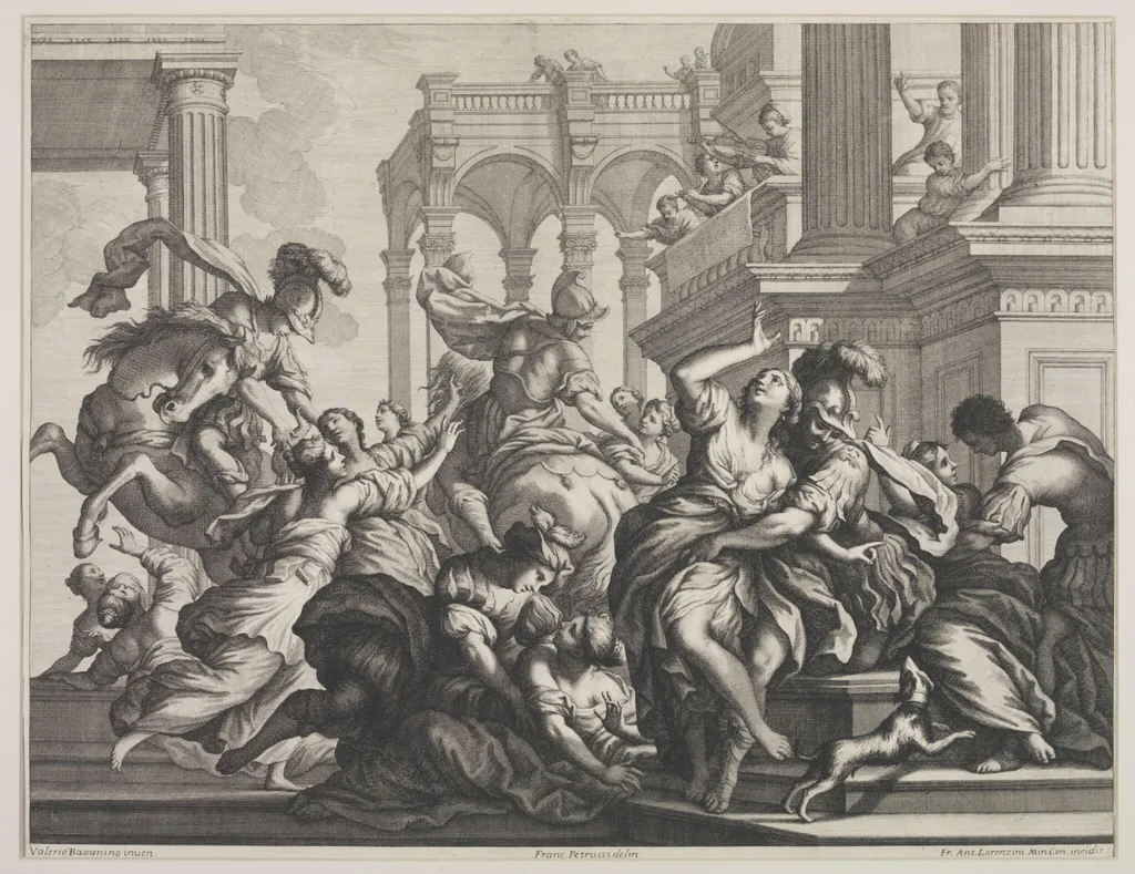 Rape of the Sabines, by Giovanni Antonio Lorenzini, 1750