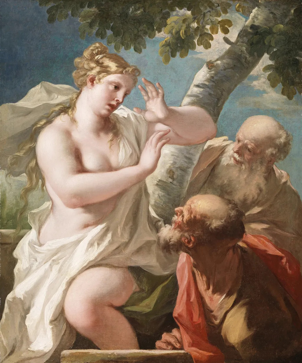 Susannah and the Elders, by Giovanni Antonio Pellegrini, oil, 1709