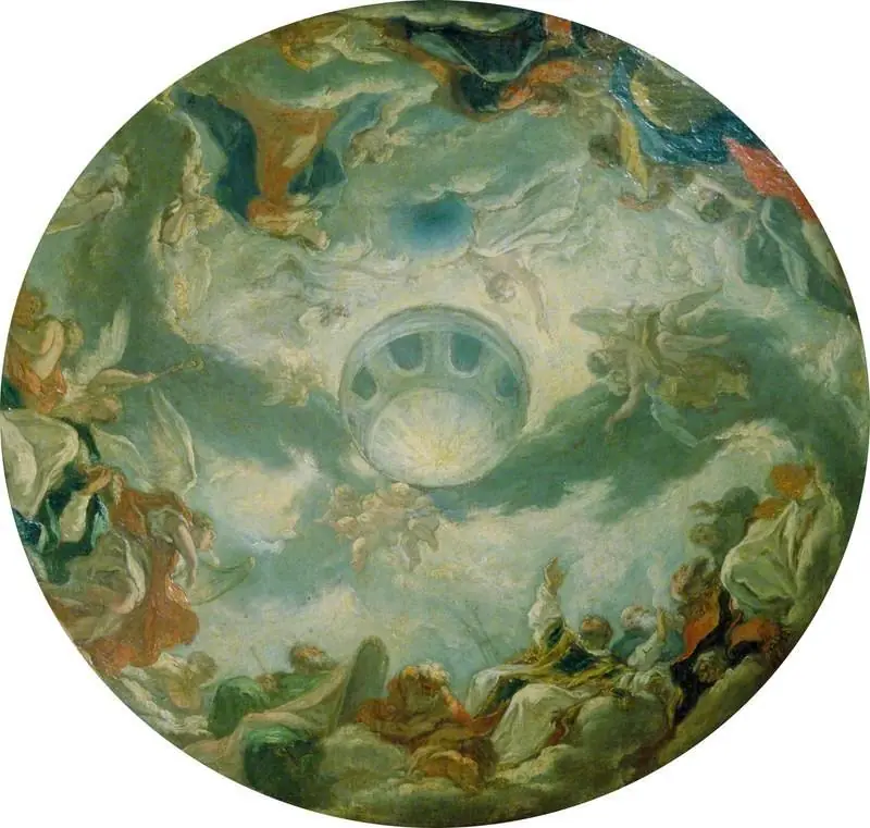 The Adoration of the Trinity (design for the decoration of a dome), by Giovanni Antonio Pellegrini