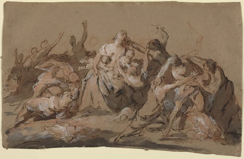 The Massacre of the Innocents, by Giovanni Antonio Pellegrini, ink