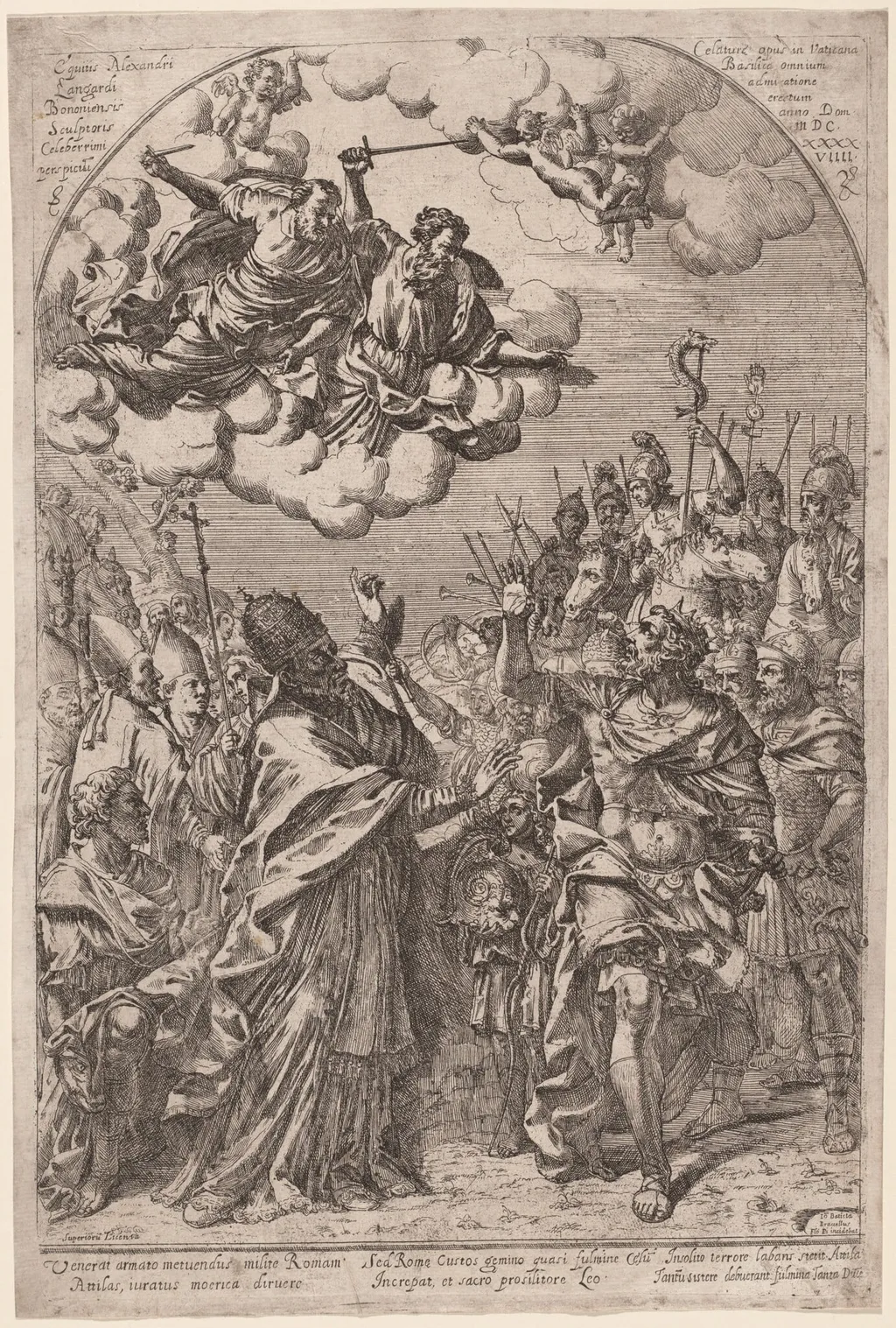 Attila at the Gates of Rome, by Giovanni Battista Bracelli, ink, 1649