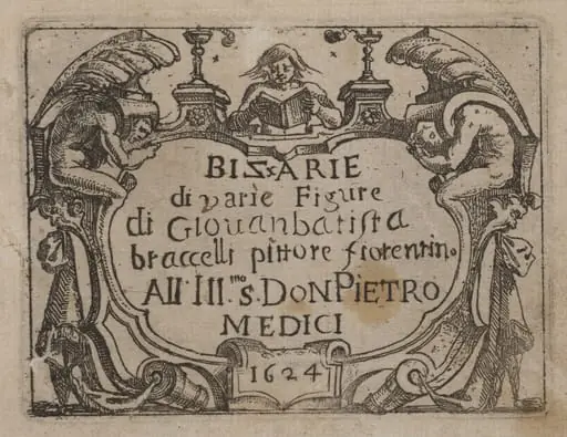 Title Page for "Bizzarie di varie Figure", by Giovanni Battista Bracelli