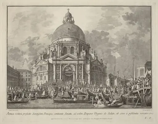 Annual Visit of the Doge to Santa Maria della Salute, by Giovanni Battista Brustolon