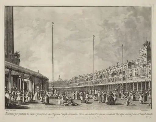 Procession on Corpus Christi Day in the Piazza San Marco, by Giovanni Battista Brustolon