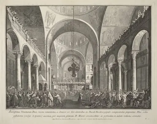 The Newly Elected Doge Presented to the People in San Marco, by Giovanni Battista Brustolon