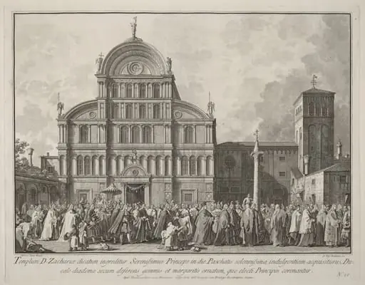 Visit of the Doge to San Zaccaria on Easter Day, by Giovanni Battista Brustolon