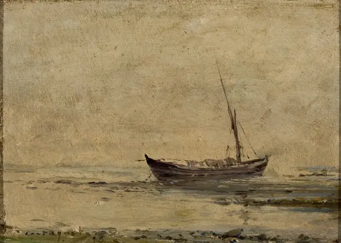 Marinha com barco, by Giovanni Battista Castagneto