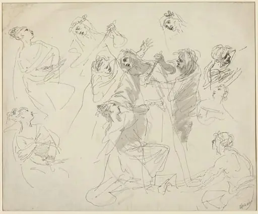 Figure Studies [recto], by Giovanni Battista Cipriani