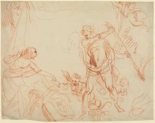 Mythological Composition with Chronos and Harpies [recto], by Giovanni Battista Cipriani