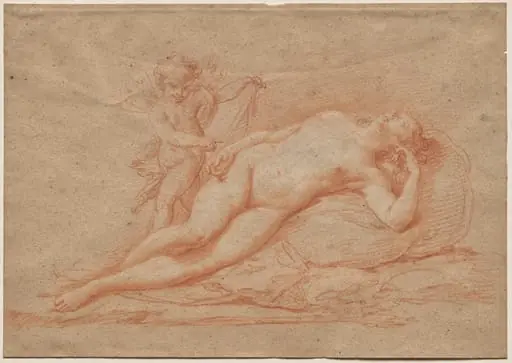 Reclining Nude with Cupid, by Giovanni Battista Cipriani