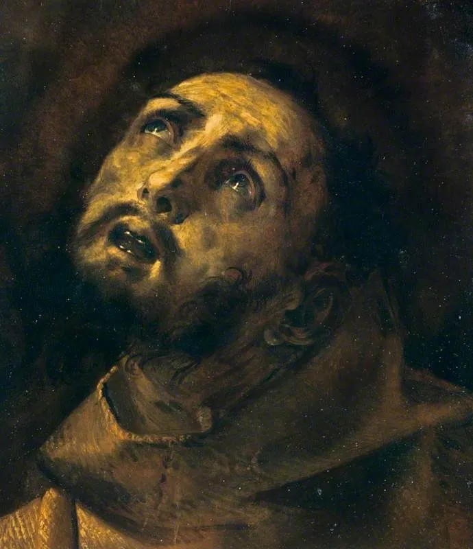 The Head of Saint Francis in Ecstasy, by Giovanni Battista Crespi, oil, 1626